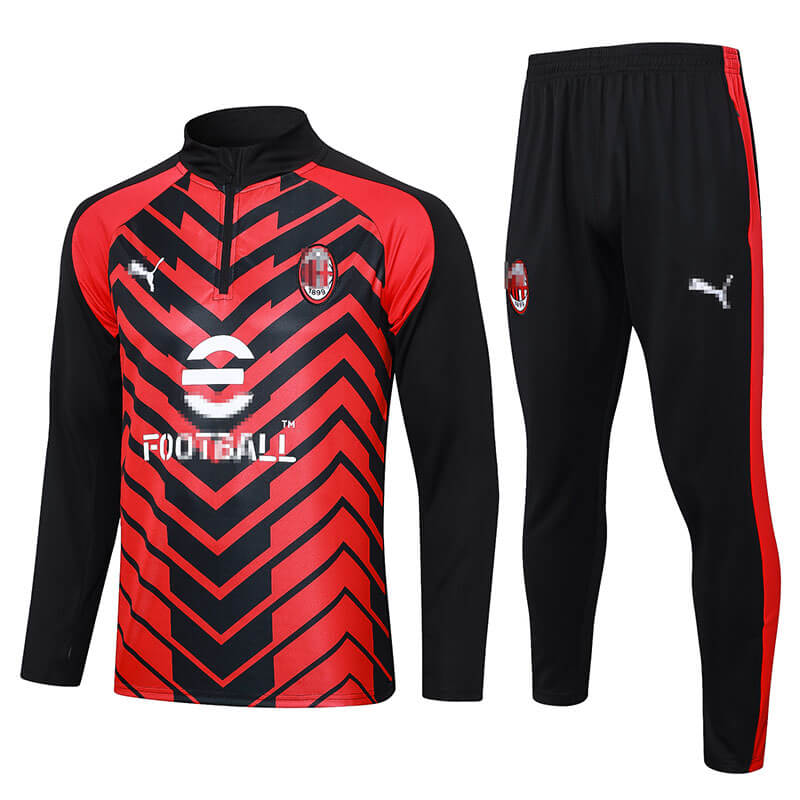 Sudadera Entrenamiento AC Milan 2023/2024 Kit Negro/Rojo